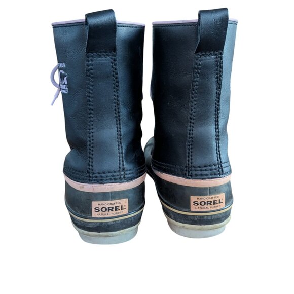 Sorel Black & Pink Leather Waterproof Insulated Women's Winter Snow Boots Size 9 - Picture 11 of 16
